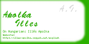 apolka illes business card