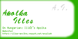 apolka illes business card